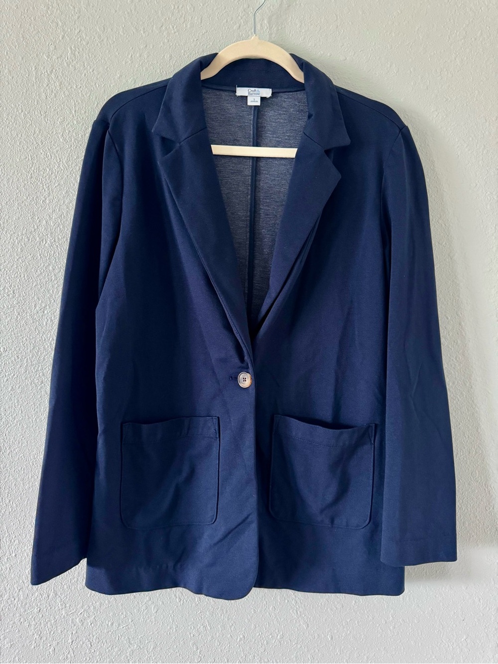 croft & barrow Navy Single-Button Blazer